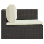 -Delige Loungeset Met Kussens Poly Rattan
