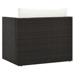 -Delige Loungeset Met Kussens Poly Rattan