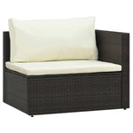 -Delige Loungeset Met Kussens Poly Rattan