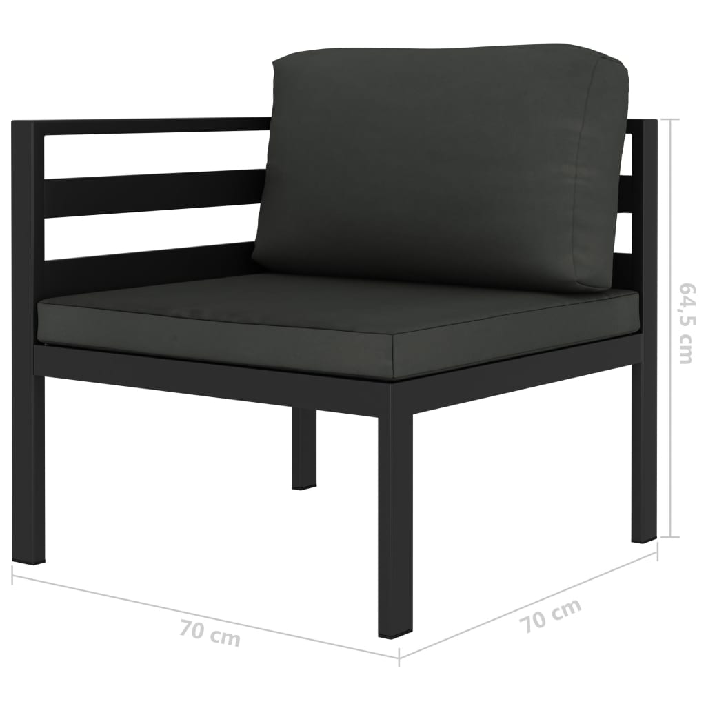6-Delige Loungeset Met Kussens Aluminium Antraciet