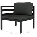 6-Delige Loungeset Met Kussens Aluminium Antraciet