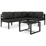 6-Delige Loungeset Met Kussens Aluminium Antraciet