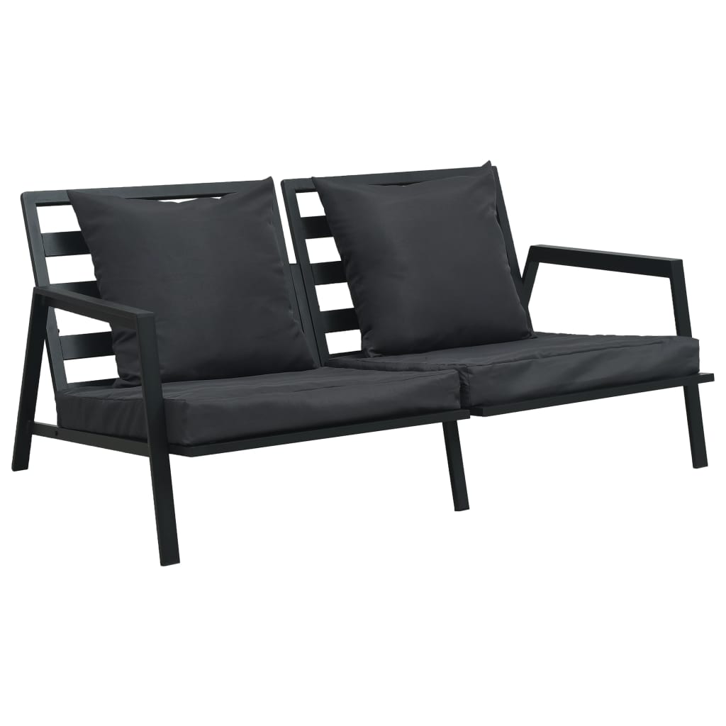 5-Delige Loungeset Met Kussens Aluminium Donkergrijs