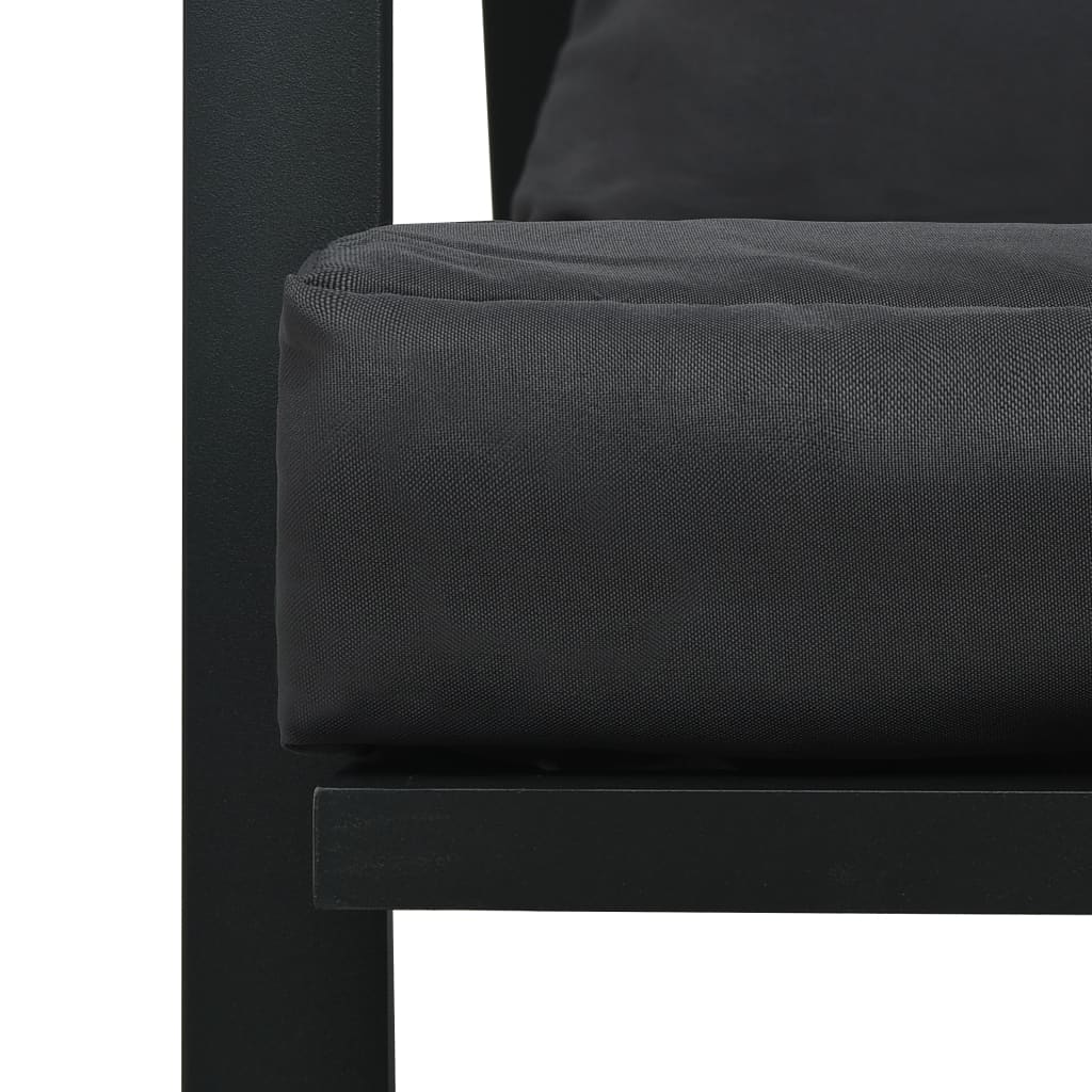 5-Delige Loungeset Met Kussens Aluminium Donkergrijs