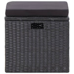 6-Delige Loungeset Met Kussens Poly Rattan Zwart Donkergrijs