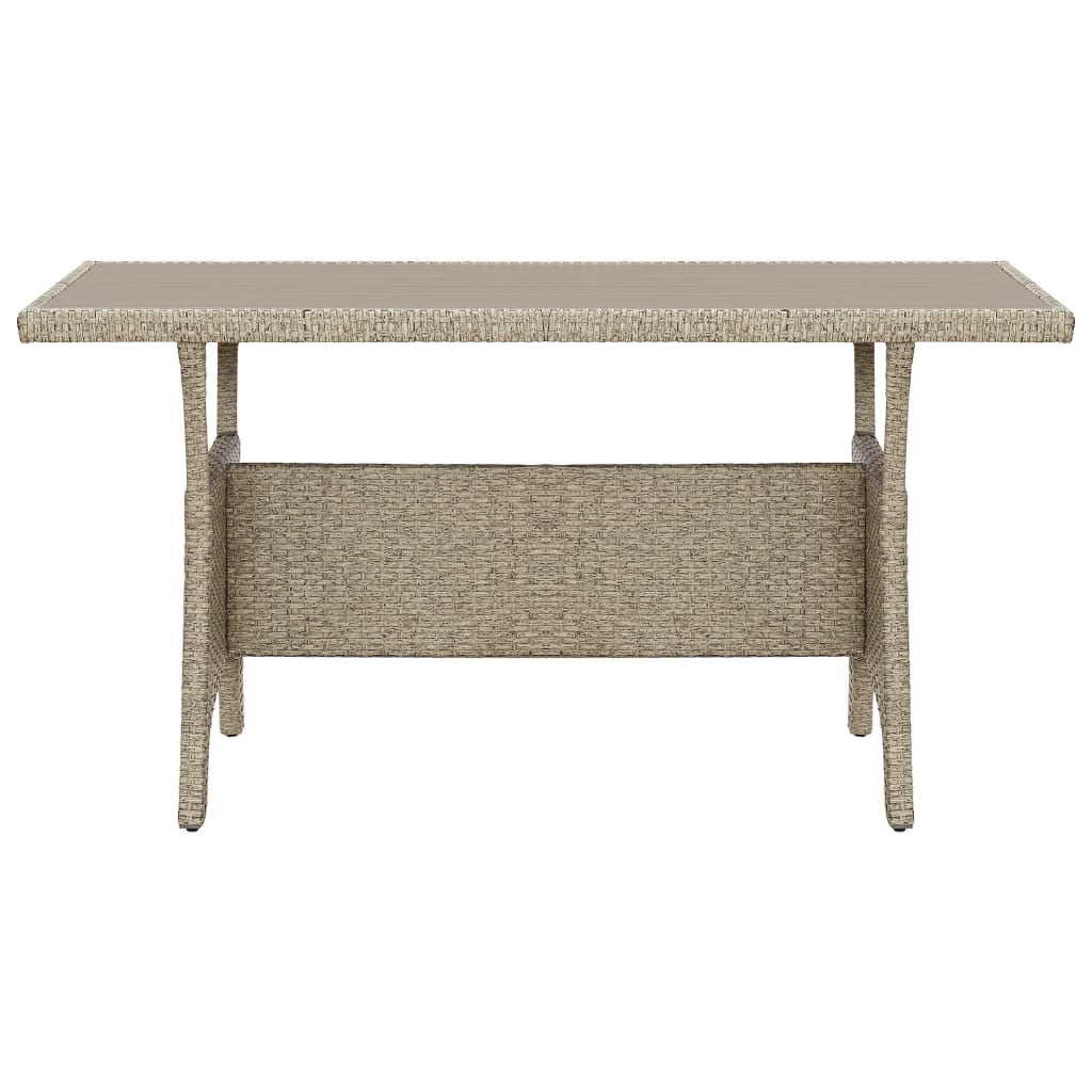 Tuintafel 130X70X66 Cm Poly Rattan Grijs