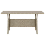 Tuintafel 130X70X66 Cm Poly Rattan Grijs