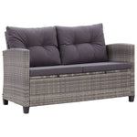 -Delige Loungeset Met Kussens Poly Rattan