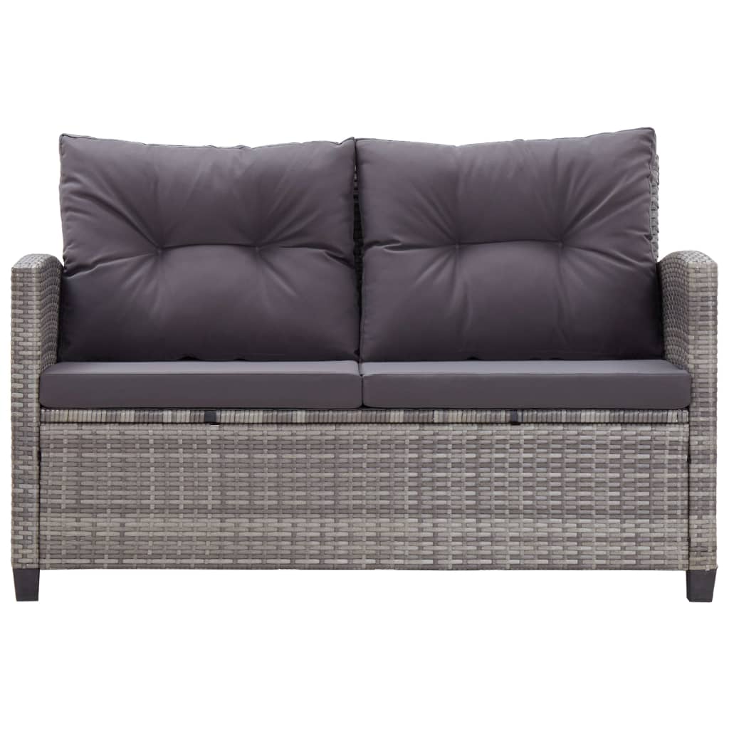 -Delige Loungeset Met Kussens Poly Rattan