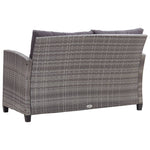 -Delige Loungeset Met Kussens Poly Rattan