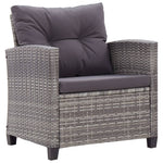 -Delige Loungeset Met Kussens Poly Rattan