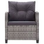 -Delige Loungeset Met Kussens Poly Rattan