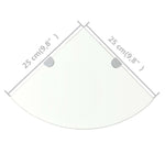 Hoekschappen Met Chromen Dragers Glas Transparant Doorzichtig