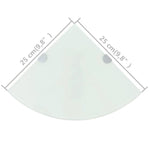 Hoekschappen Met Chromen Dragers Glas Wit