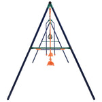 Schommelset Met Turnringen En 4 Zitjes Staal Lichtgrijs