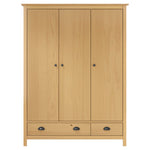 Kledingkast Hill 3 Deuren 127X50X170 Cm Massief Grenenhout