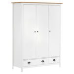 Kledingkast Hill 3 Deuren 127X50X170 Cm Massief Grenenhout