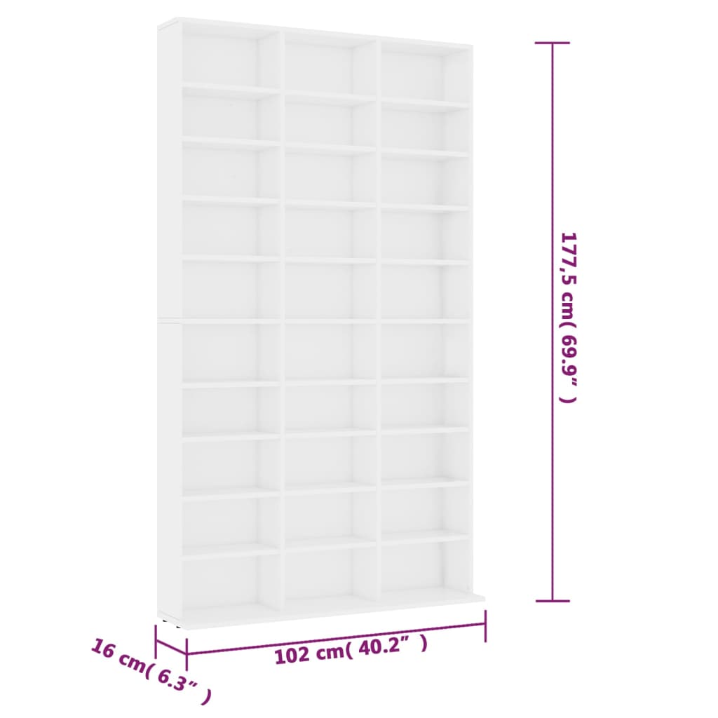 Cd-Kast 102X16X177,5 Cm Bewerkt Hout