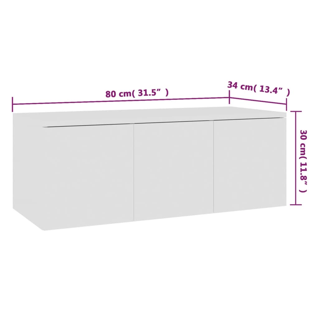Tv-Meubel 80X34X30 Cm Bewerkt Hout