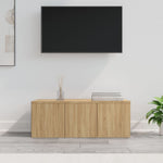 Tv-Meubel 80X34X30 Cm Bewerkt Hout