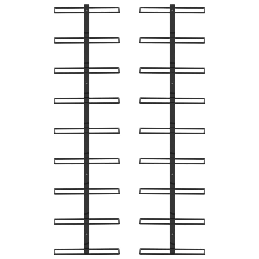 Wijnrekken Wandmontage Voor 18 Flessen 2 St Ijzer Zwart