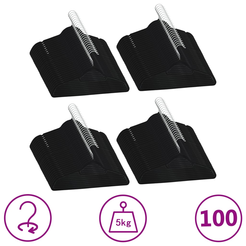 20-Delige Kledinghangerset Anti-Slip Fluweel