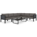 Met Kussens Poly Rattan Antraciet