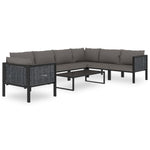 Met Kussens Poly Rattan Antraciet