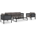 Met Kussens Poly Rattan Antraciet