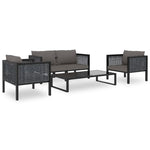 Met Kussens Poly Rattan Antraciet
