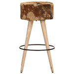 Barkrukken 2 St Ruw Mangohout Echt Leer Bruin