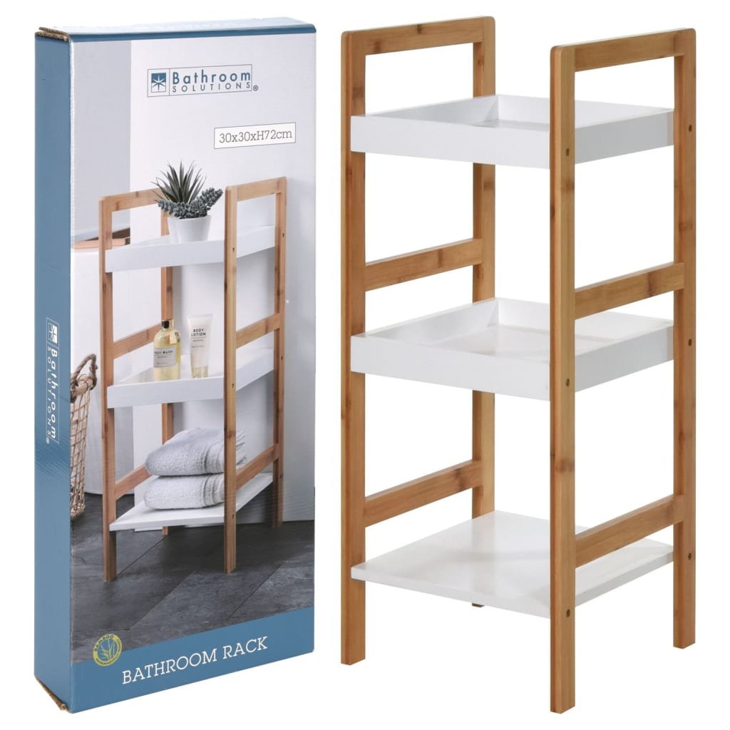 Bathroom Solutions Opbergrek Met 3 Schappen Mdf En Bamboe