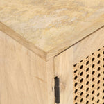 Tv-Meubel 140X30X40 Cm Massief Mangohout En Natuurlijk Riet