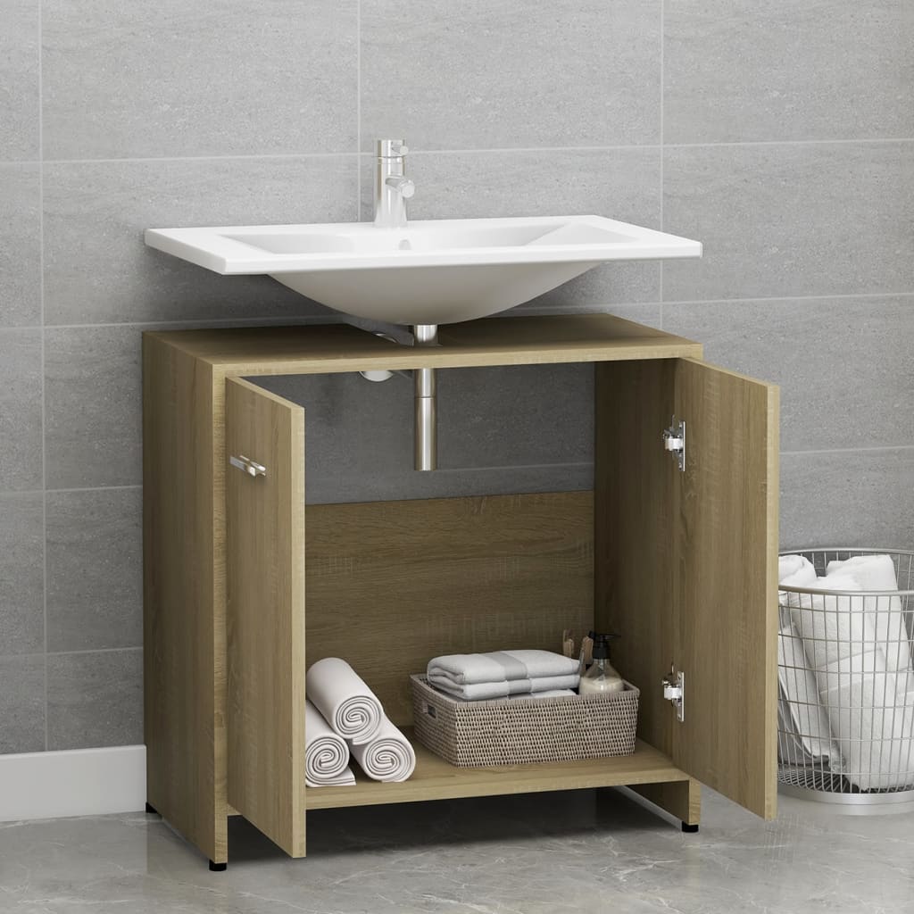Badkamerkast 60X33X61 Cm Bewerkt Hout Sonoma Eikenkleurig