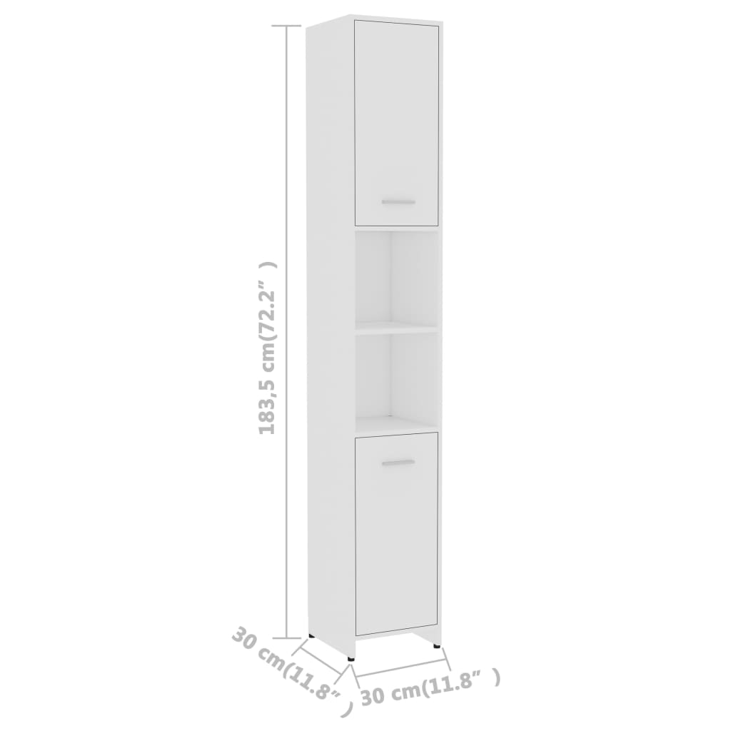 Badkamerkast 30X30X183,5 Cm Bewerkt Hout
