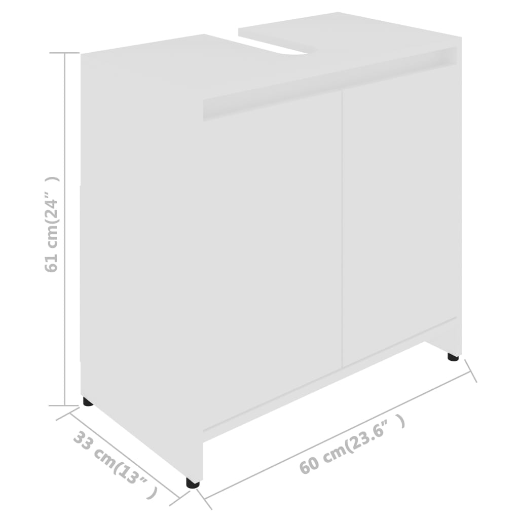 Badkamerkast 60X33X61 Cm Bewerkt Hout