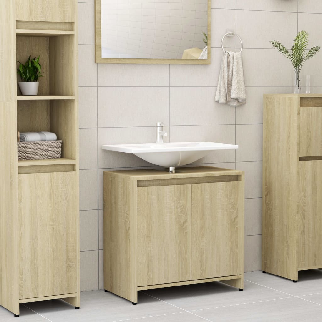 Badkamerkast 60X33X61 Cm Bewerkt Hout