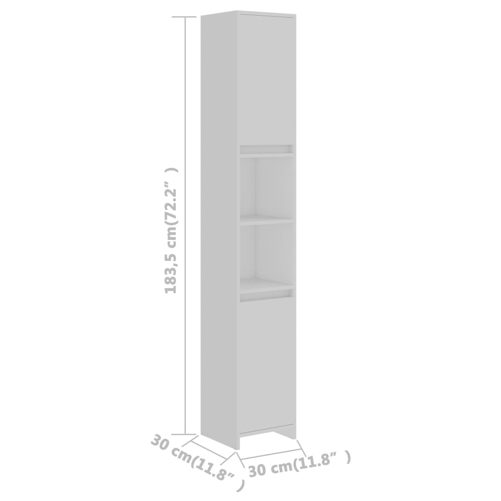 Badkamerkast 30X30X183,5 Cm Bewerkt Hout
