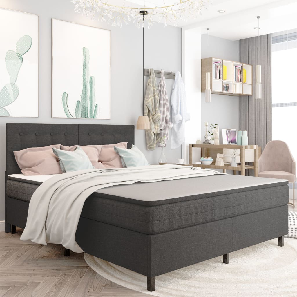 Boxspring Stof Donkergrijs