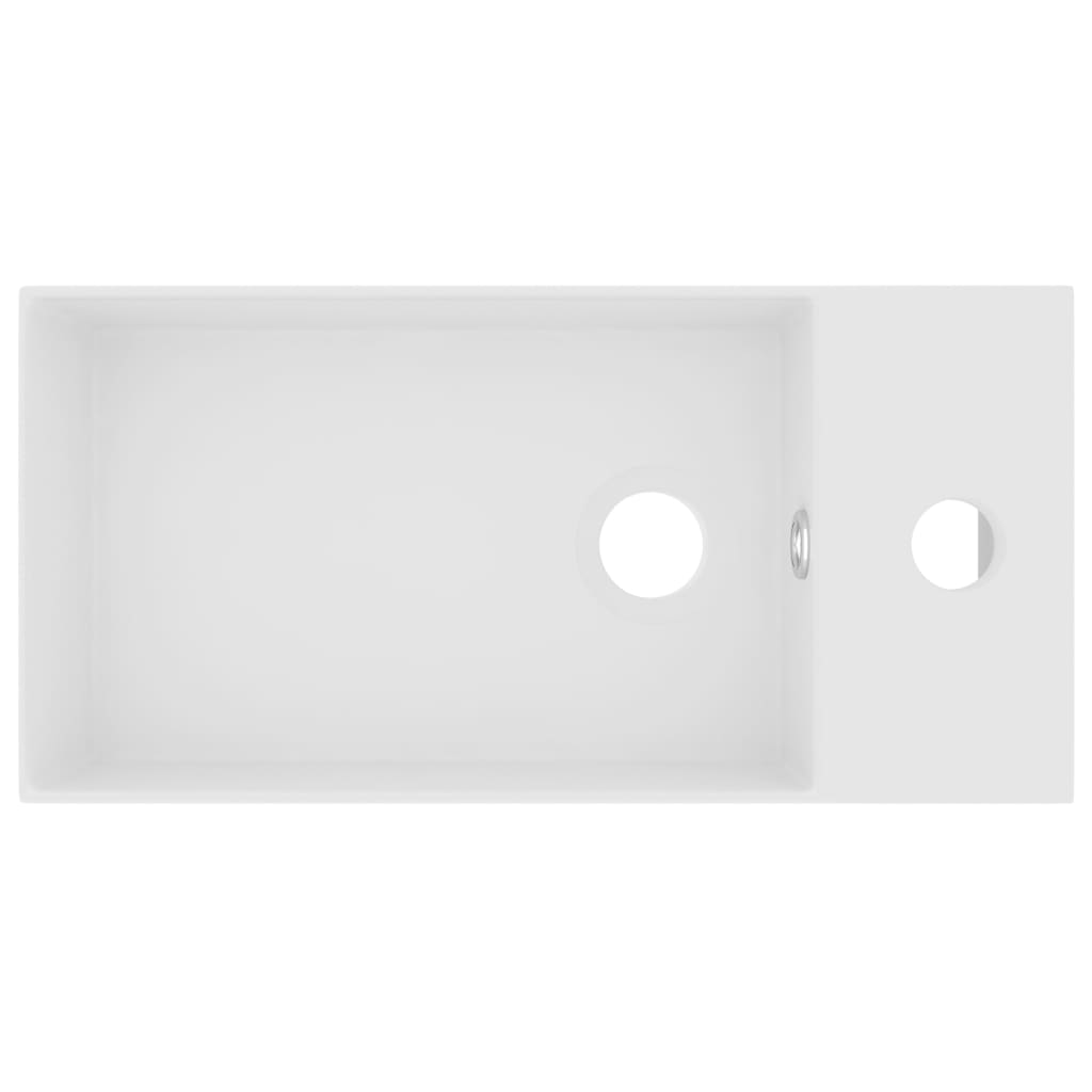 Wastafel Met Overloop Keramiek Mat