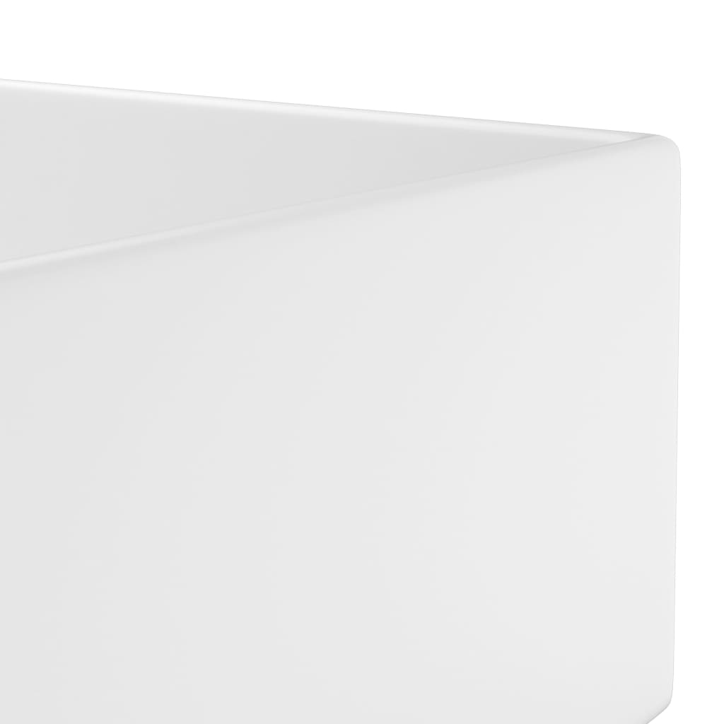 Wastafel Met Overloop Keramiek Mat