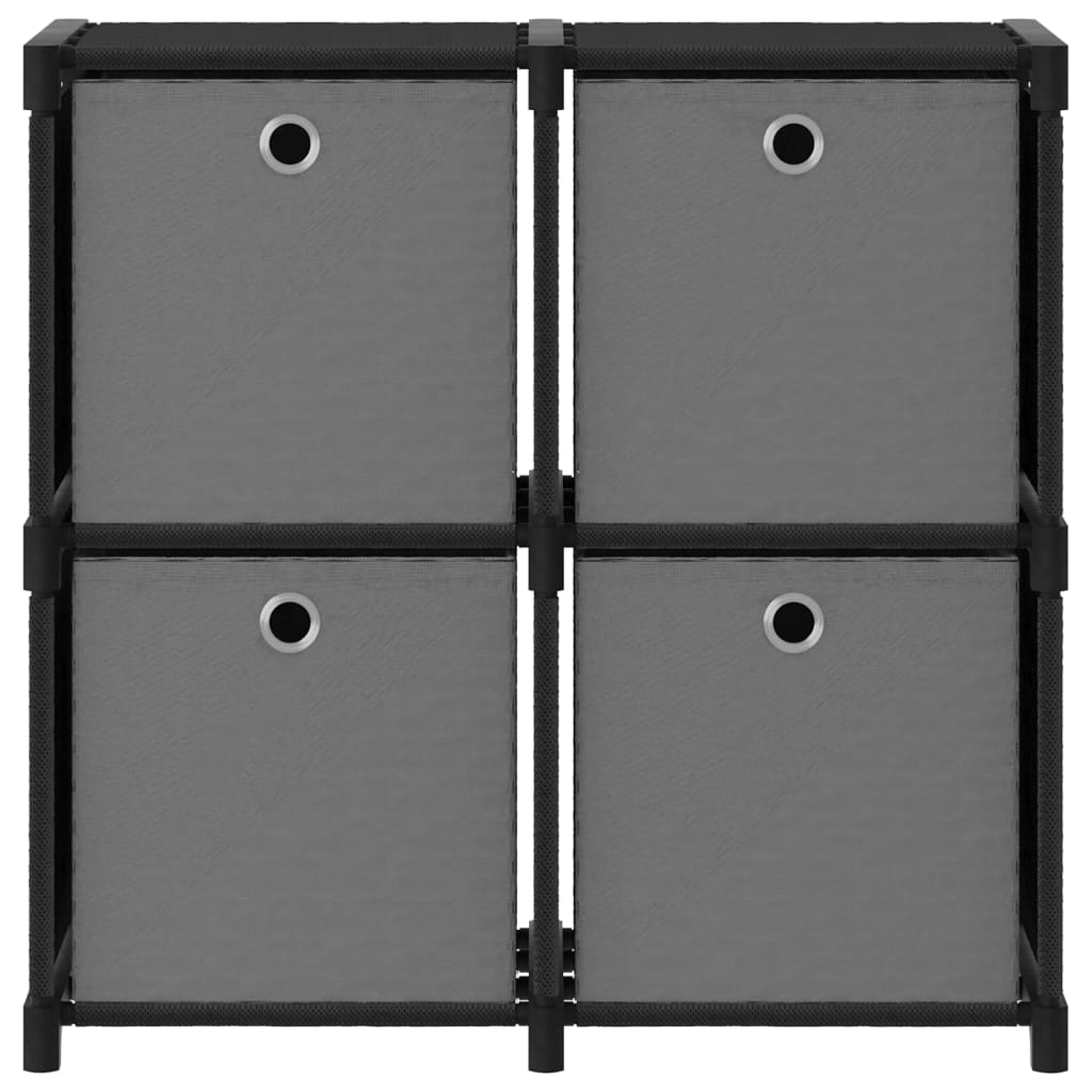 Kast Met 4 Vakken 69X30X72,5 Cm Stof Zwart