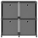 Kast Met 4 Vakken 69X30X72,5 Cm Stof Grijs