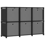 Kast Met 4 Vakken 69X30X72,5 Cm Stof Zwart