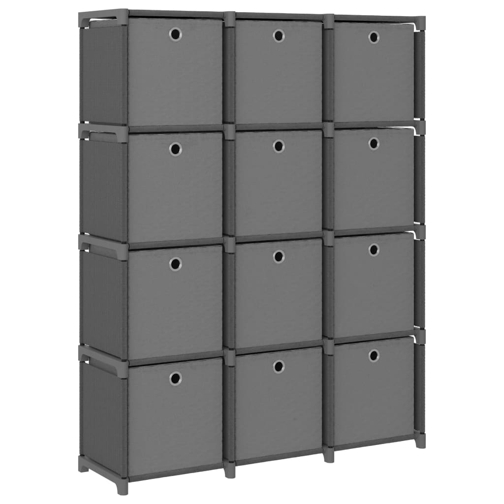 Kast Met 4 Vakken 69X30X72,5 Cm Stof Grijs