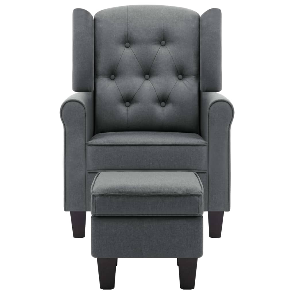 Fauteuil Met Voetenbankje Stof