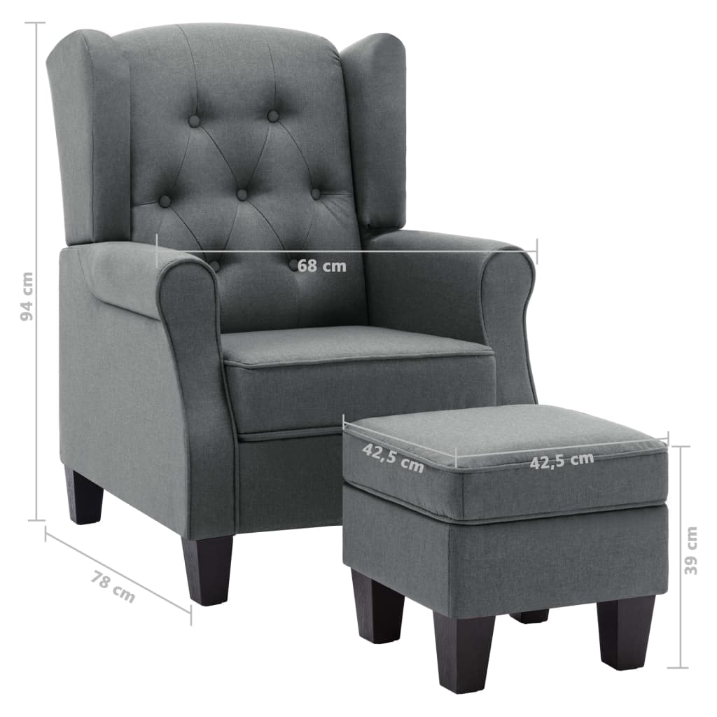 Fauteuil Met Voetenbankje Stof