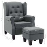 Fauteuil Met Voetenbankje Stof