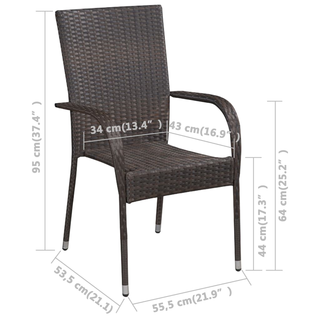 Tuinstoelen Stapelbaar Poly Rattan