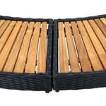 Spa-Ombouw Poly Rattan En Acaciahout Zwart